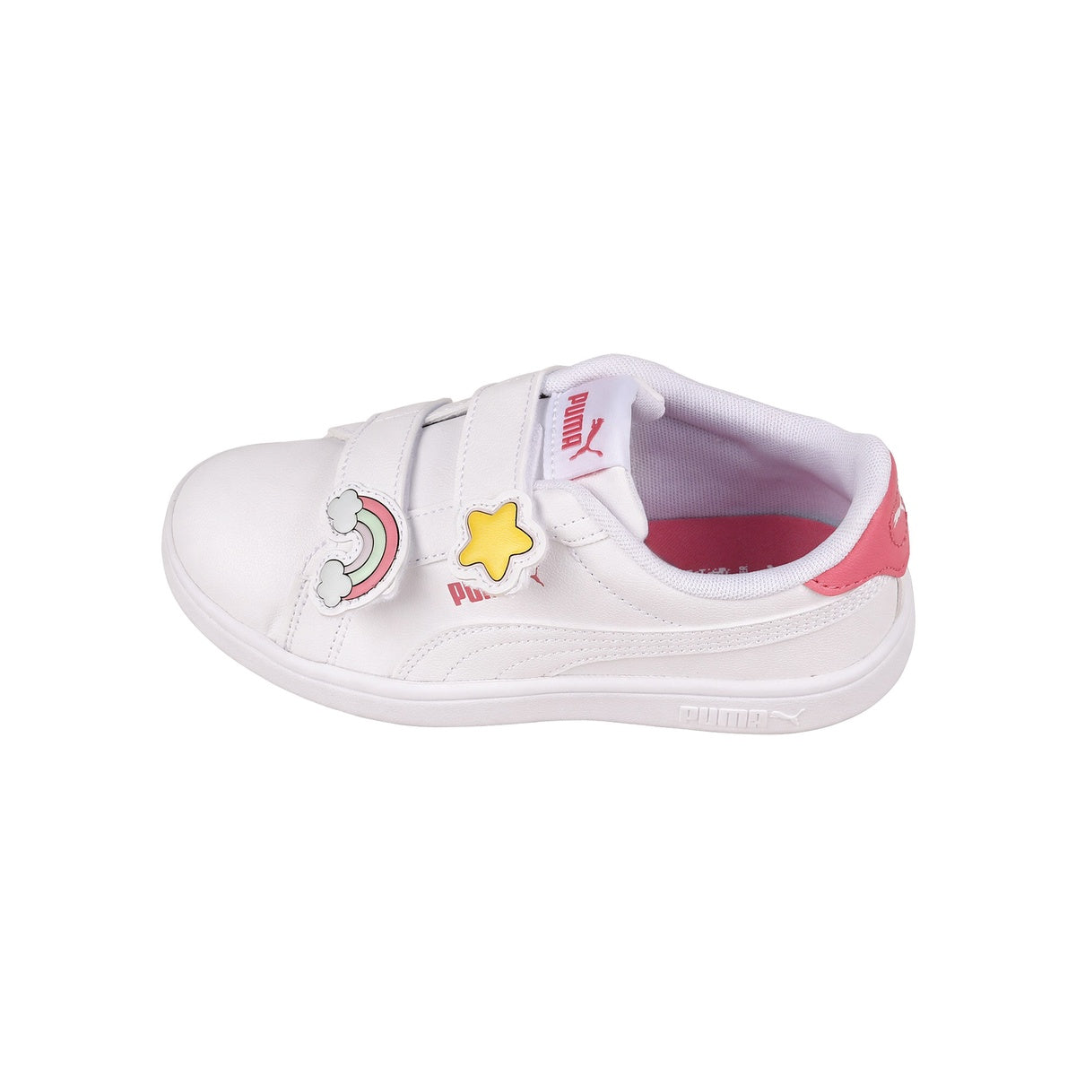 Zapatillas Puma Smash 3.0 Badges Velcro Niña Blanca