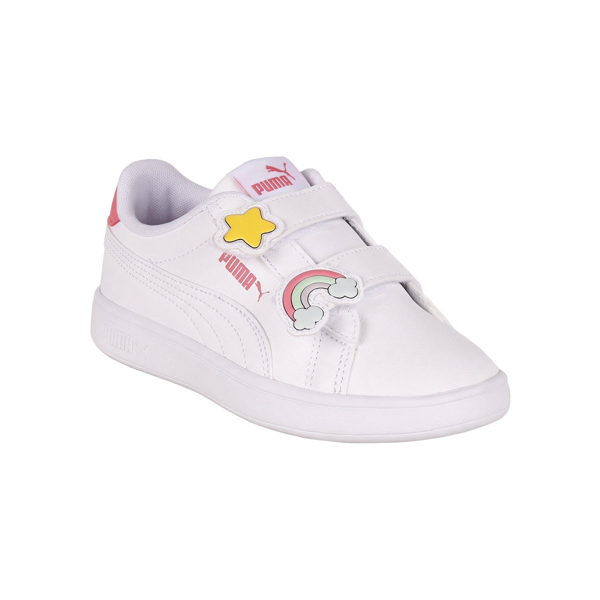 Zapatillas Puma Smash 3.0 Badges Velcro Niña Blanca