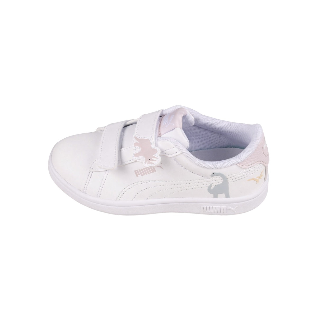 Zapatillas Puma Smash 3.0 Dino Velcro Bebe Blanca