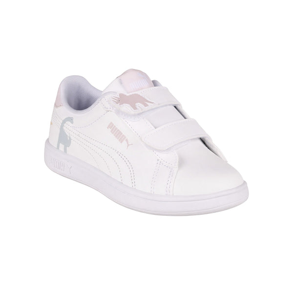Zapatillas Puma Smash 3.0 Dino Velcro Bebe Blanca
