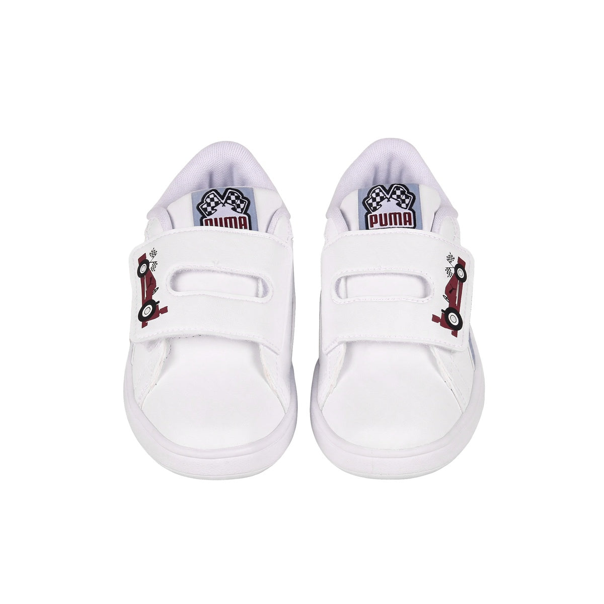 Zapatillas Puma Smash 3.0 Racing Crew Velcro Bebe Blanca