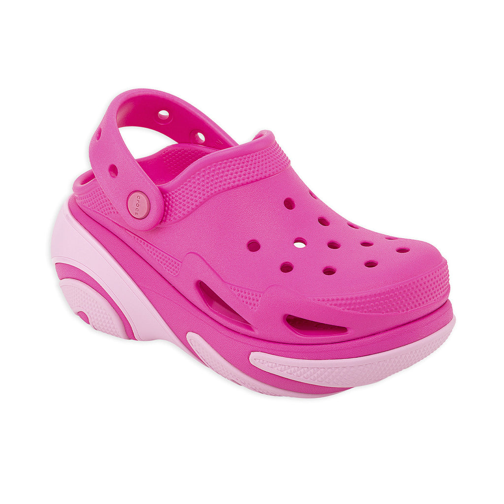 Zuecos Crocs Bubble Crush Clog Mujer Fucsia