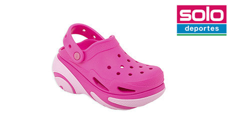 Zuecos Crocs Bubble Crush Clog Mujer Fucsia