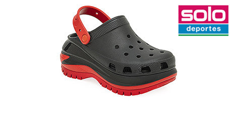 Zuecos Crocs Classic Mega Crush Clog Mujer Negra
